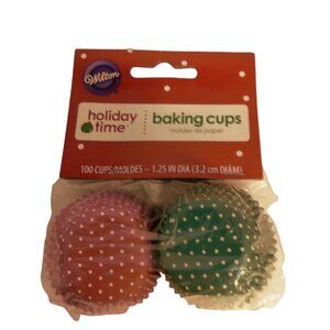 Wilton Candy Cups Red Green Polka Dot Christmas Small Mini Craft Baking